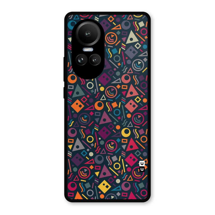 Abstract Figures Metal Back Case for Oppo Reno10