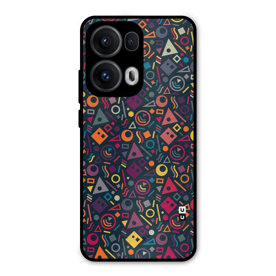 Abstract Figures Metal Back Case for Oppo Reno13 Pro