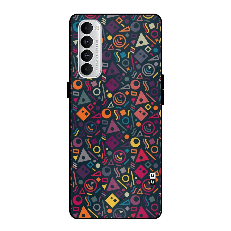 Abstract Figures Metal Back Case for Oppo Reno4 Pro