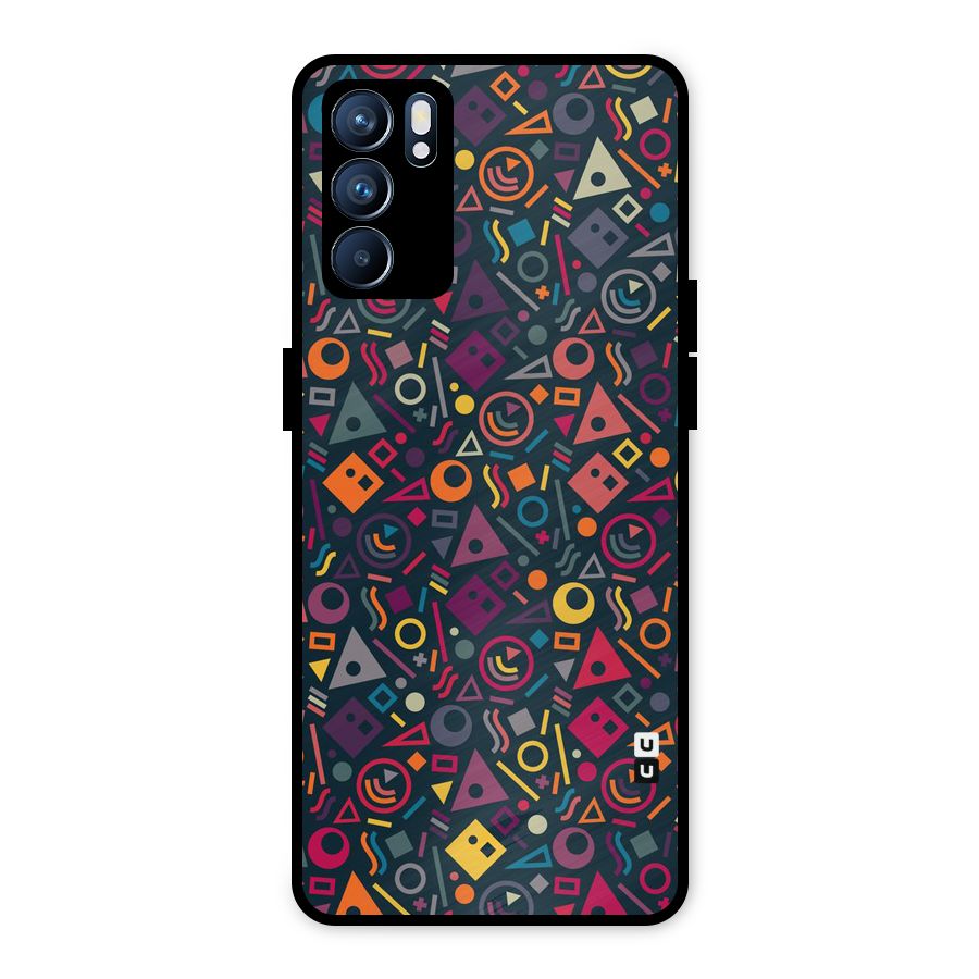 Abstract Figures Metal Back Case for Oppo Reno6 5G