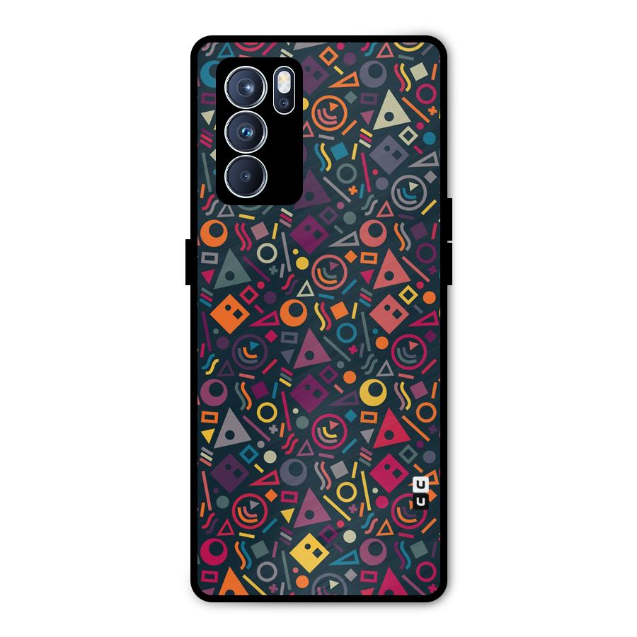 Abstract Figures Metal Back Case for Oppo Reno6 Pro 5G