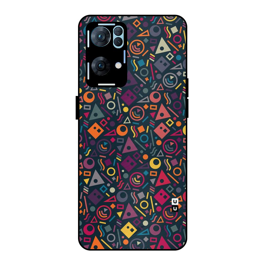 Abstract Figures Metal Back Case for Oppo Reno7 Pro 5G