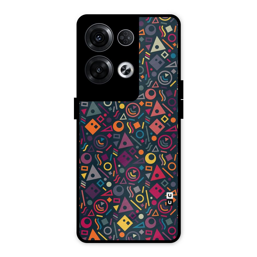 Abstract Figures Metal Back Case for Oppo Reno8 Pro 5G