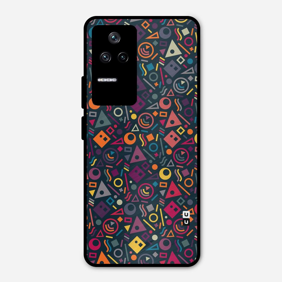 Abstract Figures Metal Back Case for Poco F4 5G
