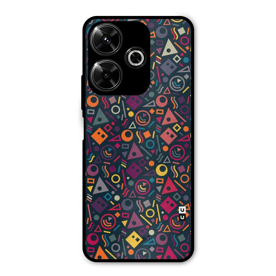 Abstract Figures Metal Back Case for Poco M6 Plus