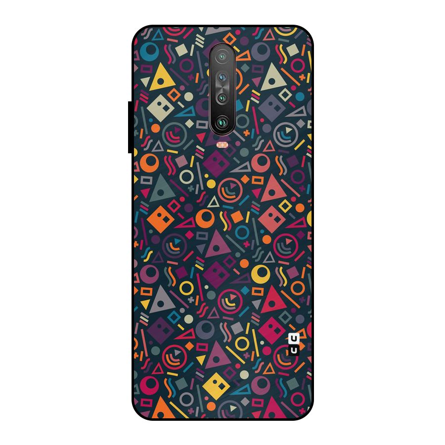 Abstract Figures Metal Back Case for Poco X2