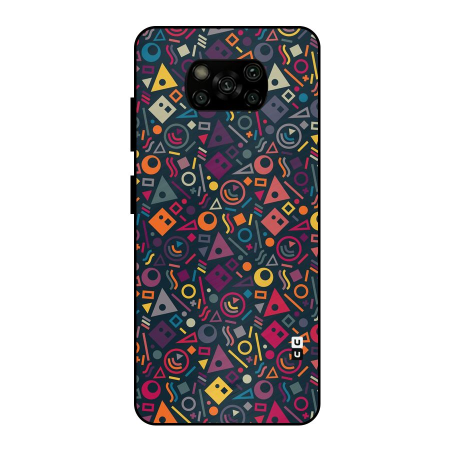 Abstract Figures Metal Back Case for Poco X3