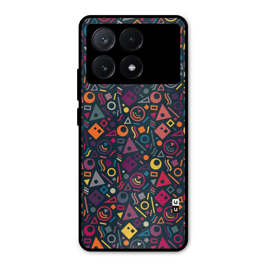 Abstract Figures Metal Back Case for Poco X6 Pro