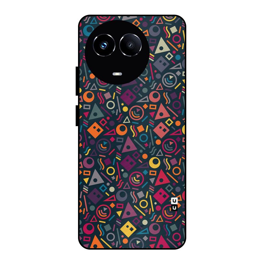 Abstract Figures Metal Back Case for Realme 11 5G