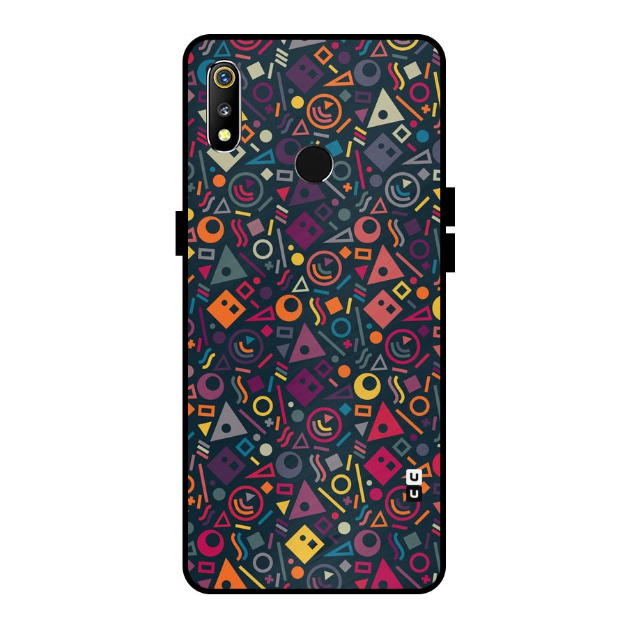 Abstract Figures Metal Back Case for Realme 3