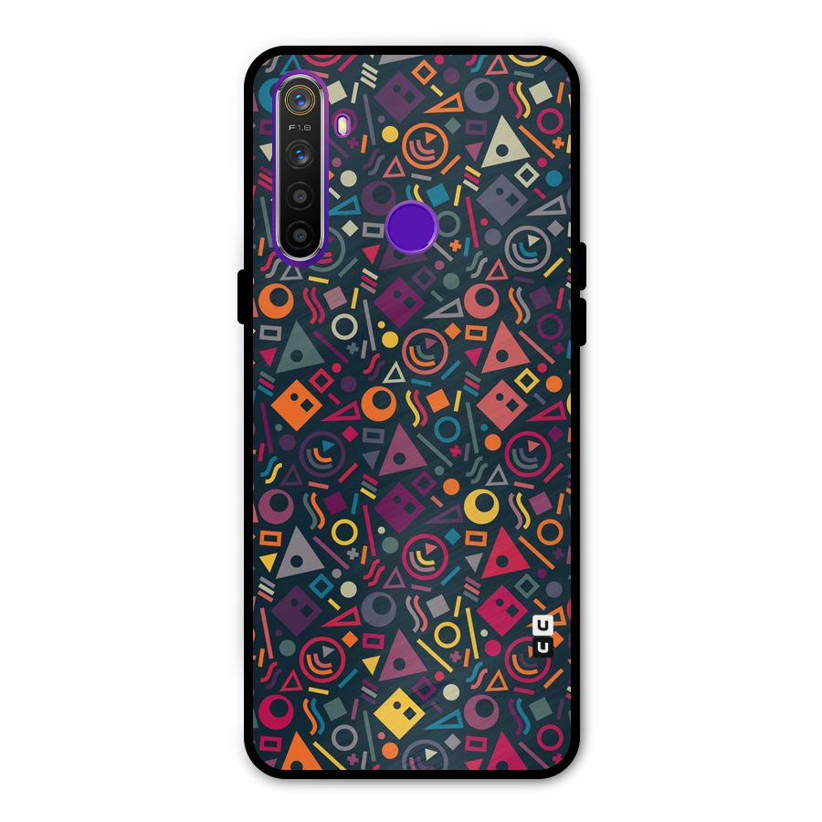Abstract Figures Metal Back Case for Realme 5i
