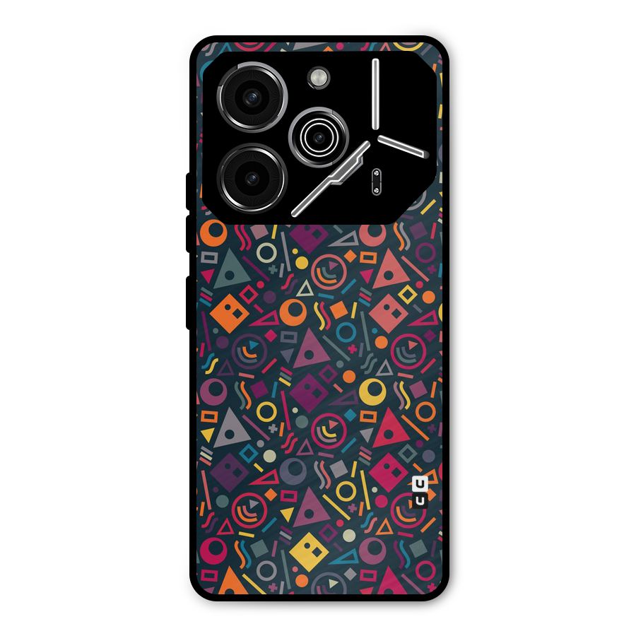 Abstract Figures Metal Back Case for Tecno Pova 6 Pro