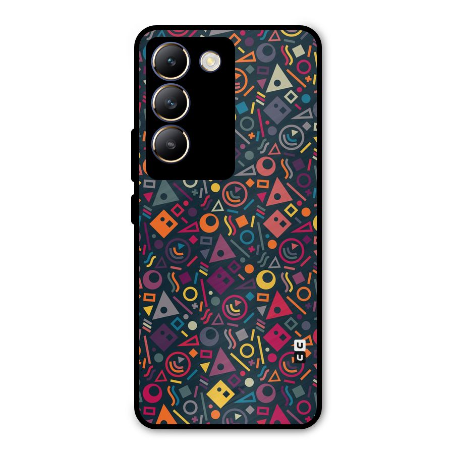 Abstract Figures Metal Back Case for Vivo T3 5G