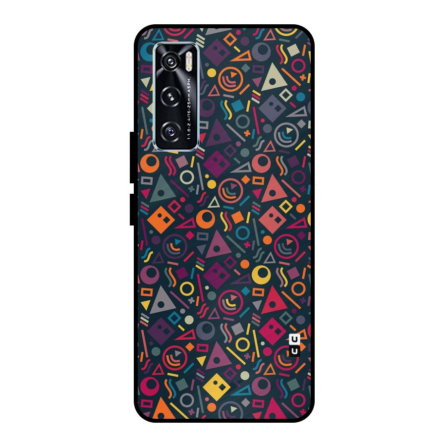Abstract Figures Metal Back Case for Vivo V20 SE