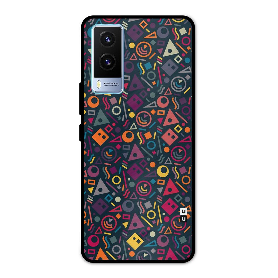 Abstract Figures Metal Back Case for Vivo V21e 5G