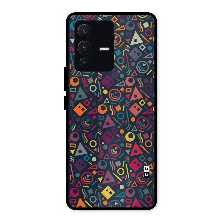 Abstract Figures Metal Back Case for Vivo V23 5G