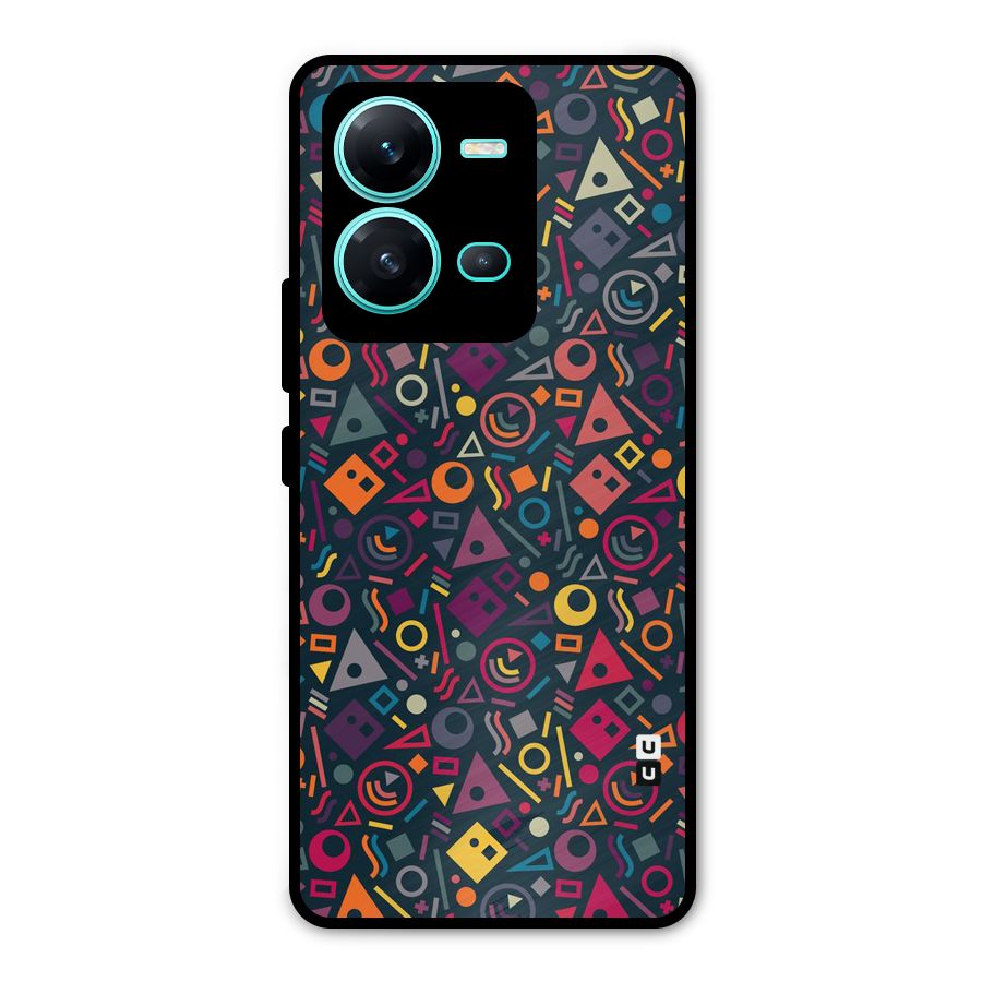 Abstract Figures Metal Back Case for Vivo V25