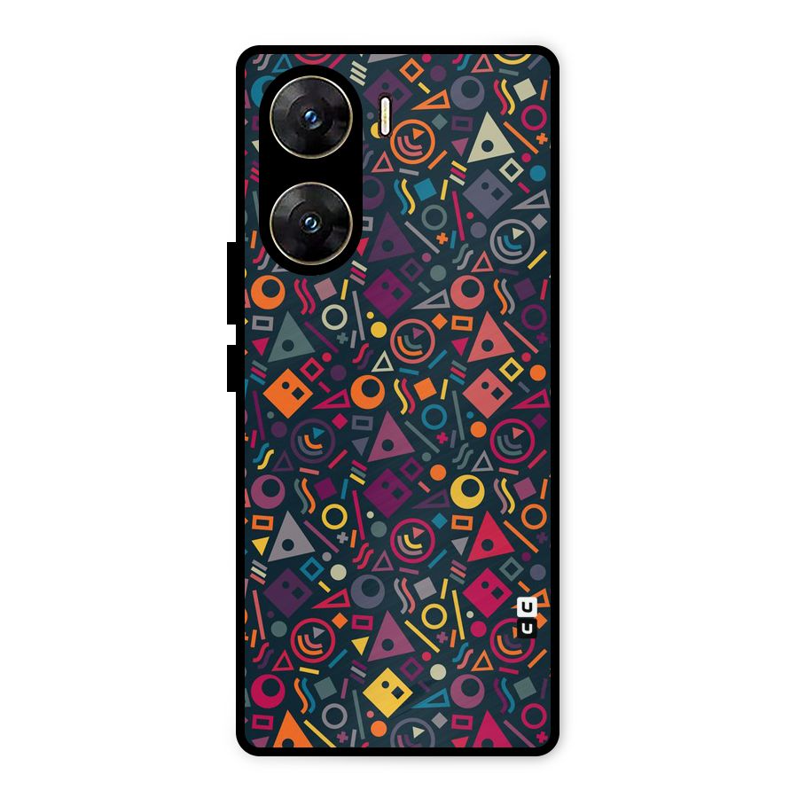 Abstract Figures Metal Back Case for Vivo V29e