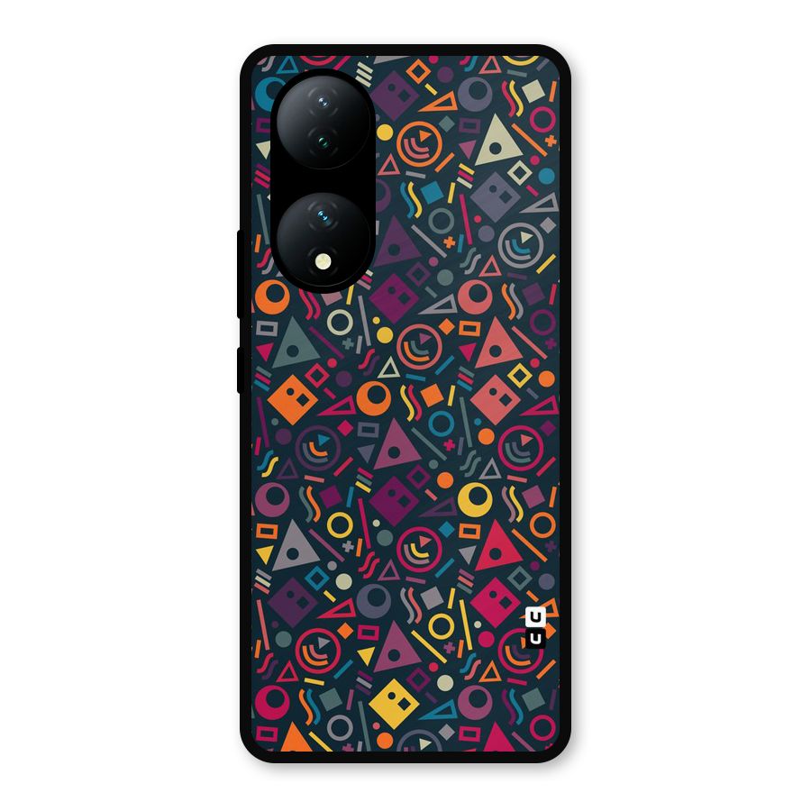 Abstract Figures Metal Back Case for Vivo Y100a