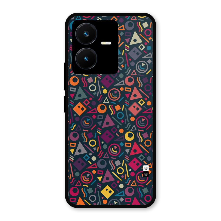 Abstract Figures Metal Back Case for Vivo Y22s
