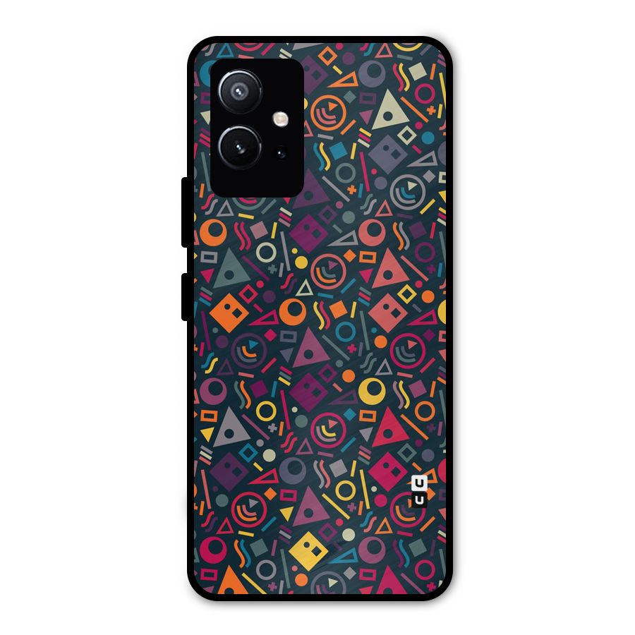 Abstract Figures Metal Back Case for Vivo Y75 5G