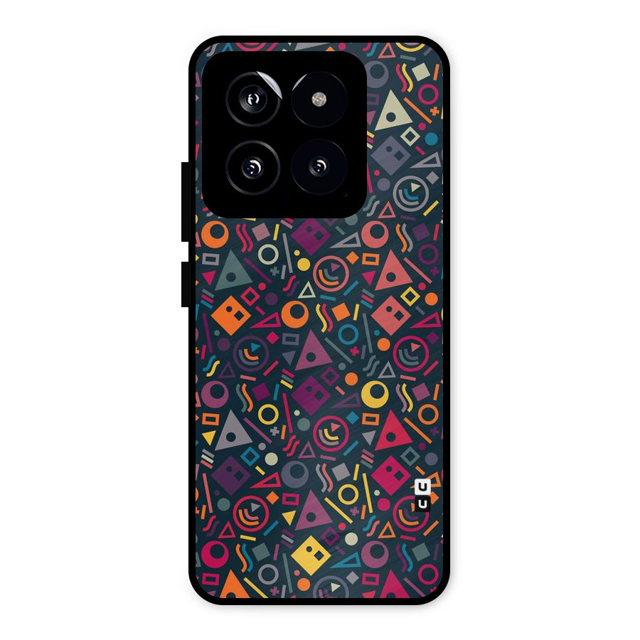 Abstract Figures Metal Back Case for Xiaomi 14