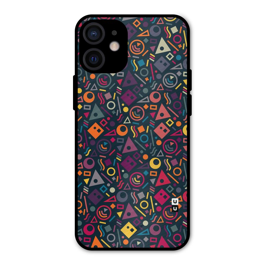 Abstract Figures Metal Back Case for iPhone 12 Mini