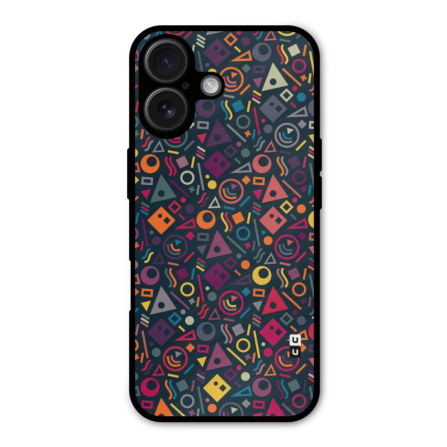 Abstract Figures Metal Back Case for iPhone 16