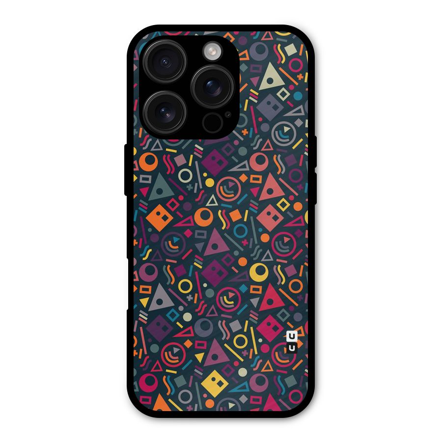 Abstract Figures Metal Back Case for iPhone 16 Pro