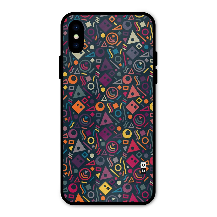 Abstract Figures Metal Back Case for iPhone X