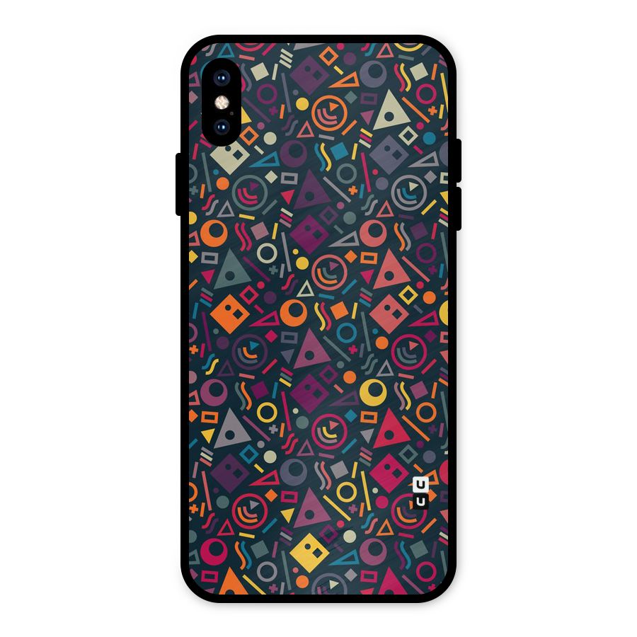 Abstract Figures Metal Back Case for iPhone XS Max
