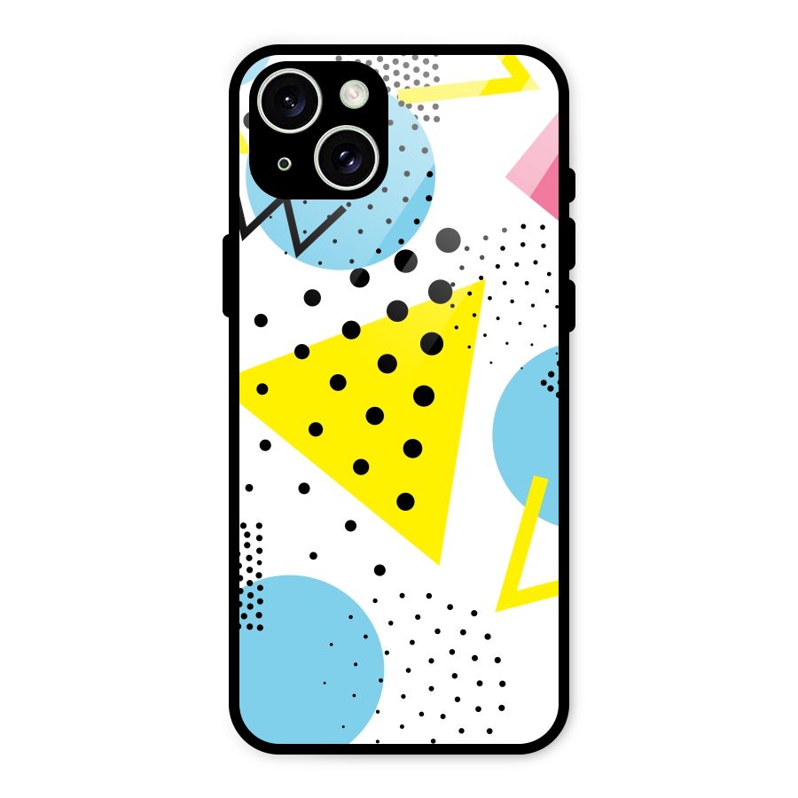 Abstract Geometry Glass Back Case for iPhone 15 Plus