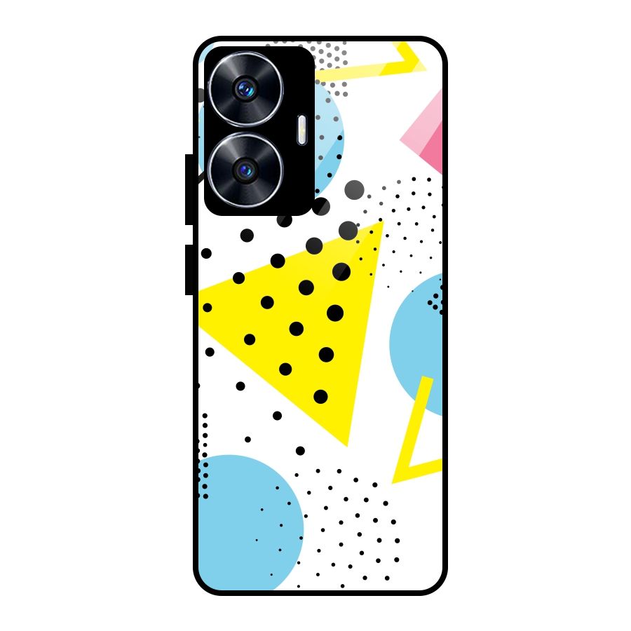 Abstract Geometry Glass Back Case for realme C55
