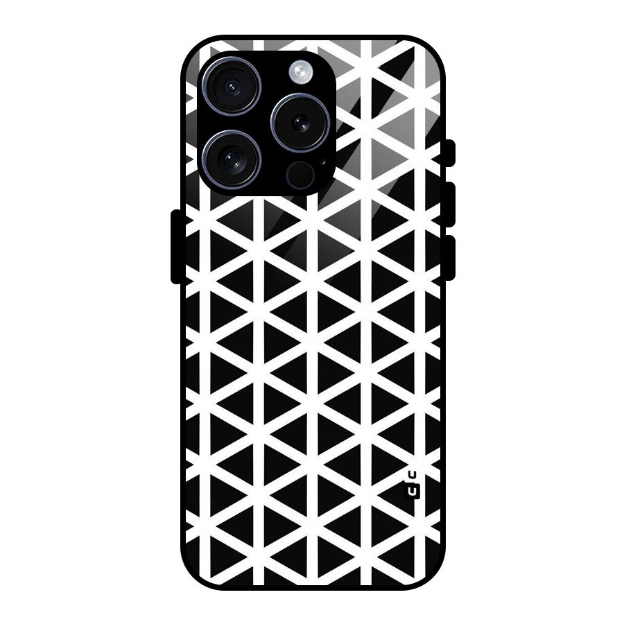 Abstract Geometry Maze Glass Back Case for iPhone 15 Pro