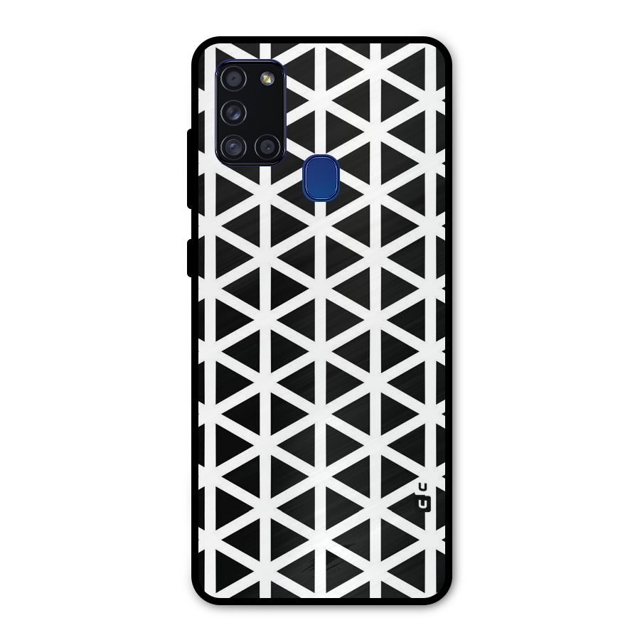 Abstract Geometry Maze Metal Back Case for Galaxy A21s