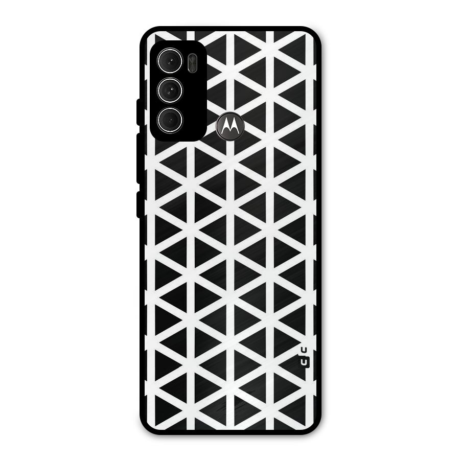 Abstract Geometry Maze Metal Back Case for Moto G60