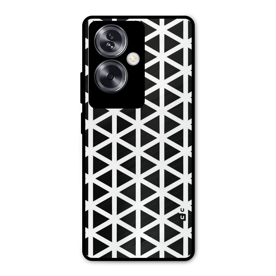 Abstract Geometry Maze Metal Back Case for Oppo A79 5G