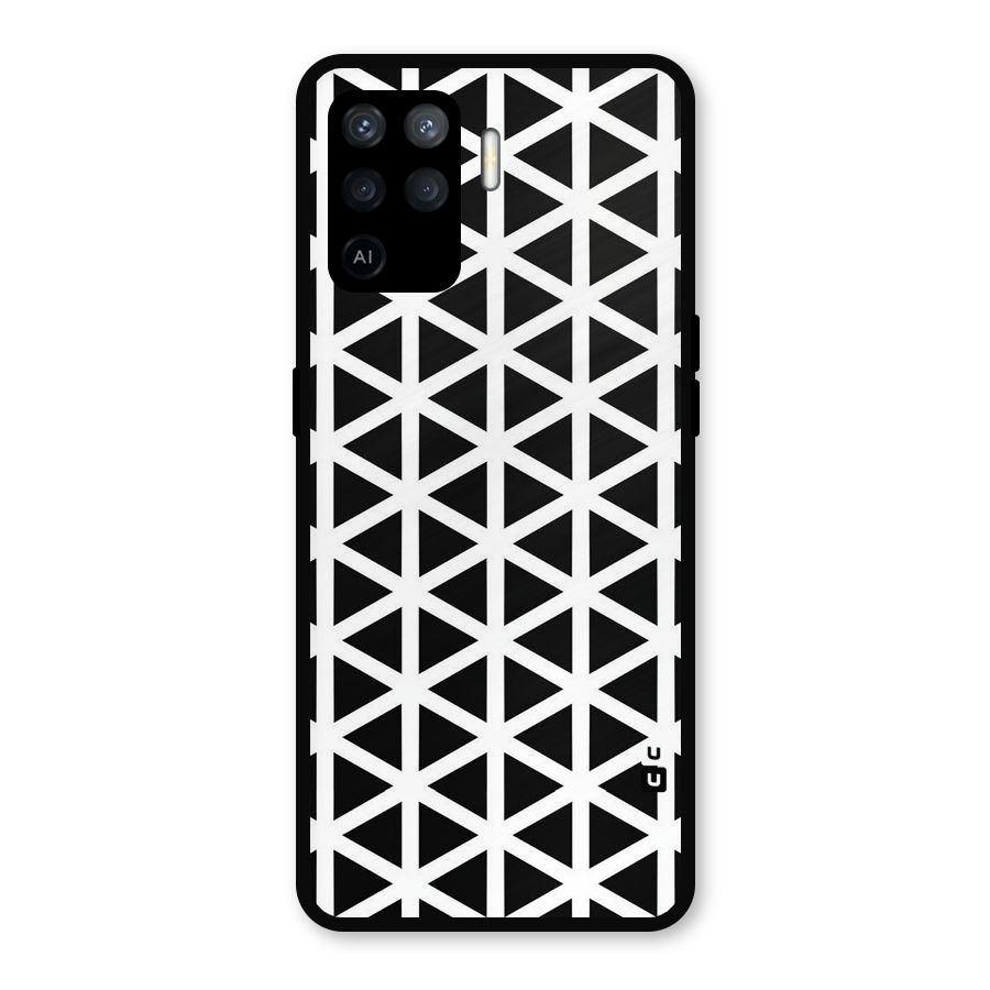 Abstract Geometry Maze Metal Back Case for Oppo F19 Pro