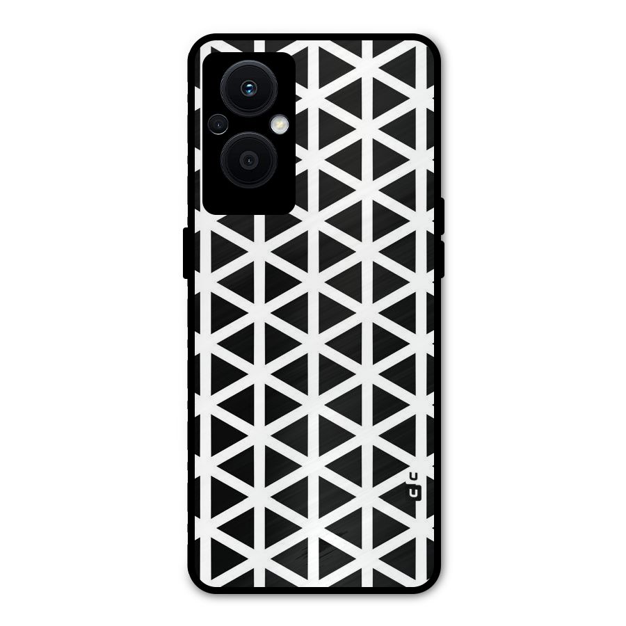 Abstract Geometry Maze Metal Back Case for Oppo F21 Pro 5G