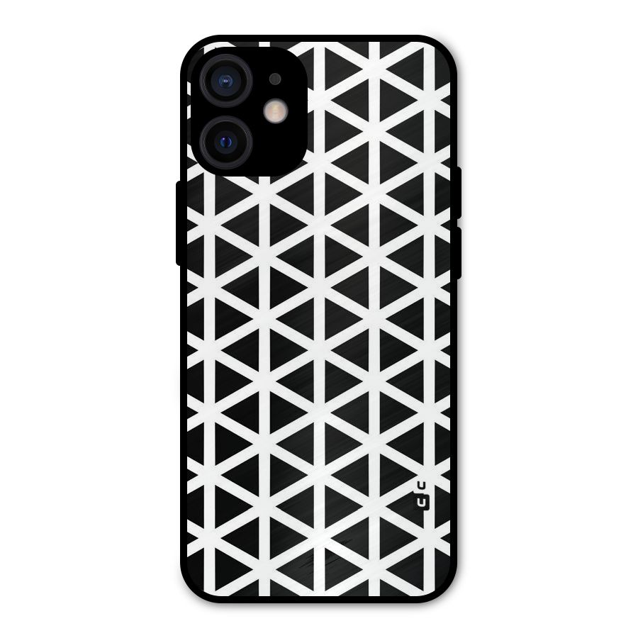 Abstract Geometry Maze Metal Back Case for iPhone 12 Mini