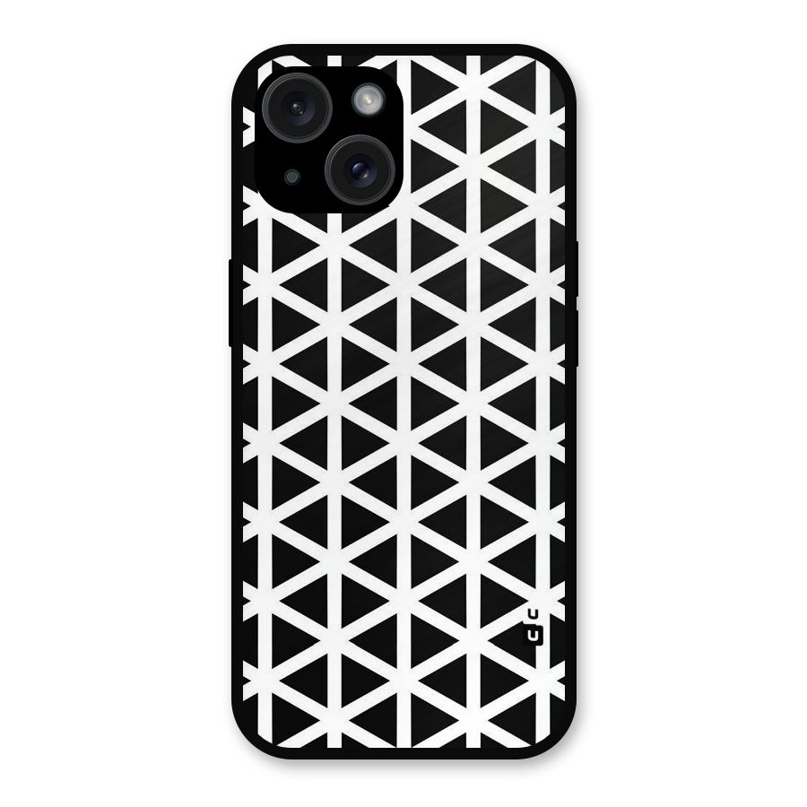 Abstract Geometry Maze Metal Back Case for iPhone 15