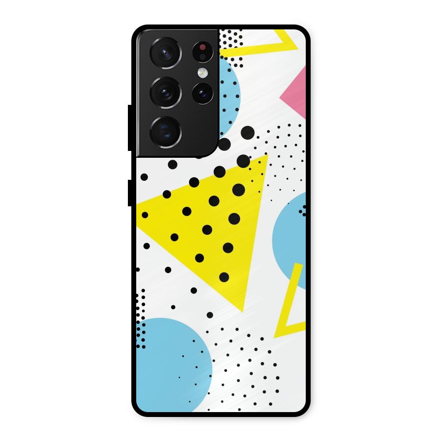 Abstract Geometry Metal Back Case for Galaxy S21 Ultra 5G