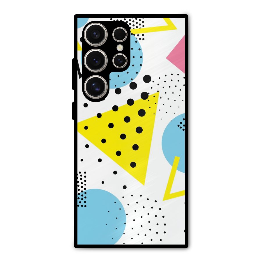 Abstract Geometry Metal Back Case for Galaxy S24 Ultra
