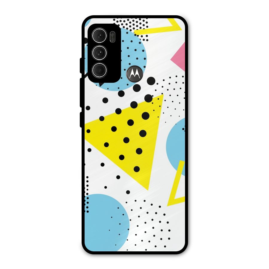 Abstract Geometry Metal Back Case for Moto G60