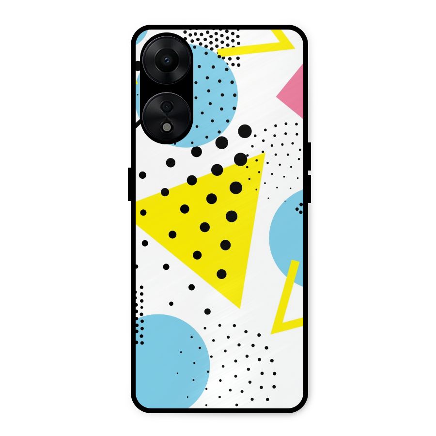 Abstract Geometry Metal Back Case for Oppo A78 5G