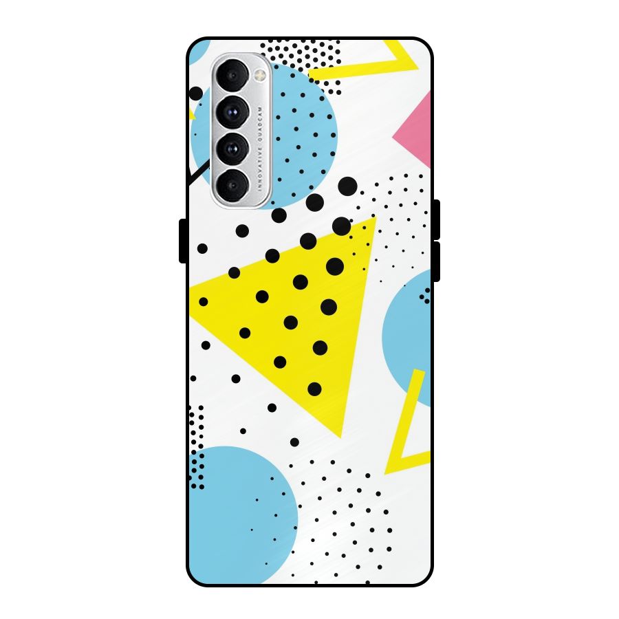 Abstract Geometry Metal Back Case for Oppo Reno4 Pro