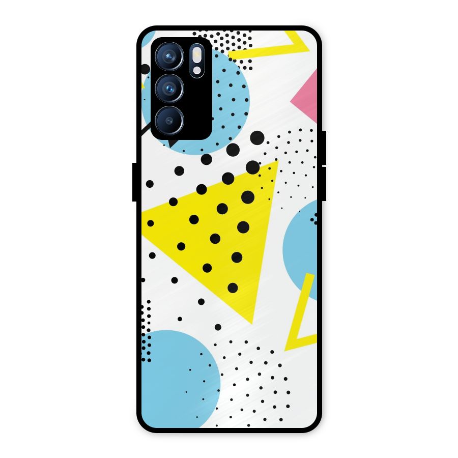 Abstract Geometry Metal Back Case for Oppo Reno6 5G