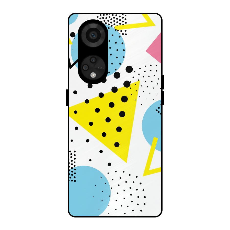 Abstract Geometry Metal Back Case for Reno8 T 5G