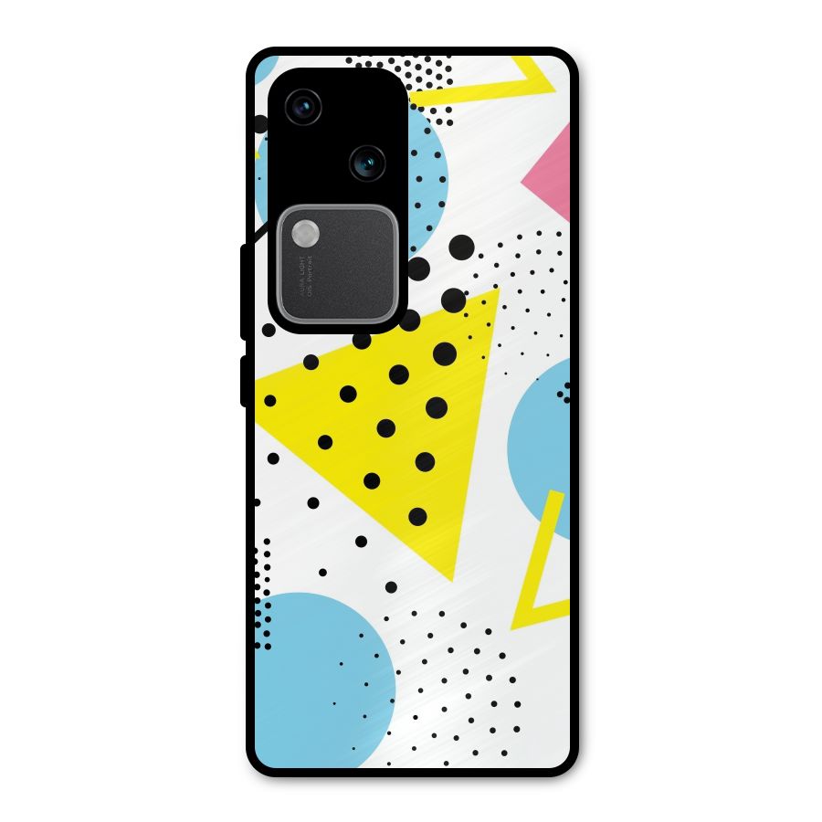 Abstract Geometry Metal Back Case for Vivo V30 Pro