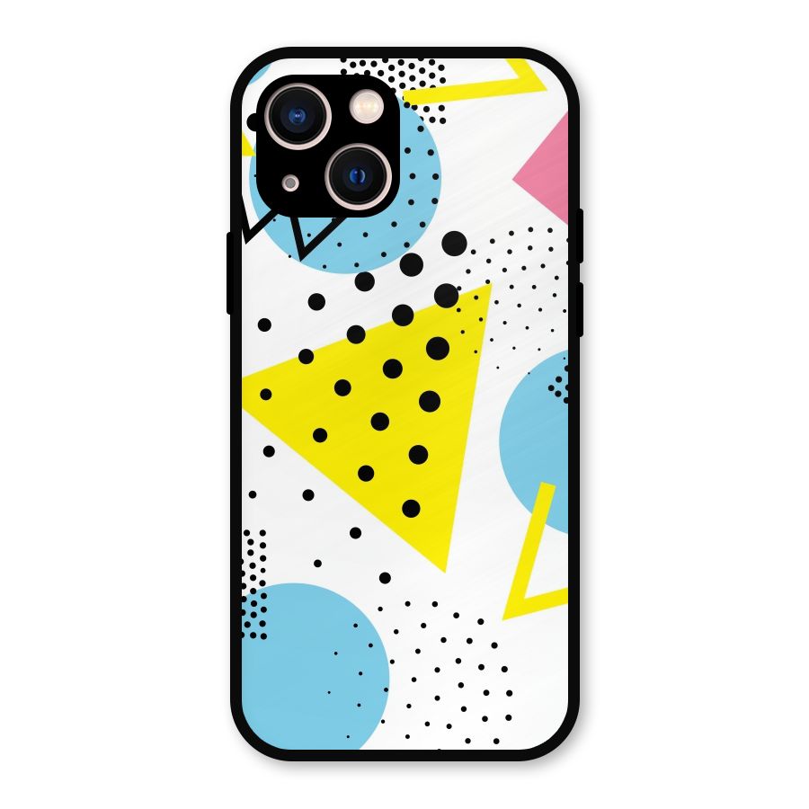 Abstract Geometry Metal Back Case for iPhone 13
